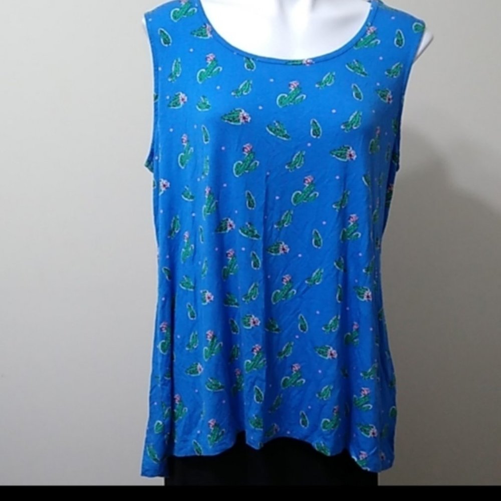 Philosophy blue sleeveless cactus tank 1X BNWT
